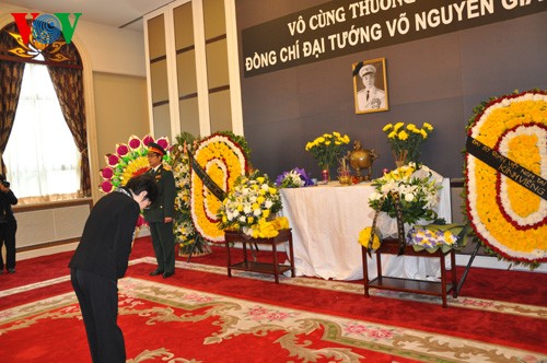 越南驻各国大使馆继续举行武元甲大将吊唁仪式