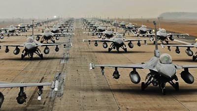 韩美进行最大规模的空中作战演习