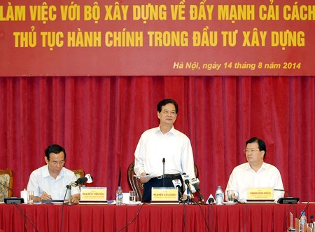 阮晋勇总理要求建设投资手续办理时间缩短三分之一