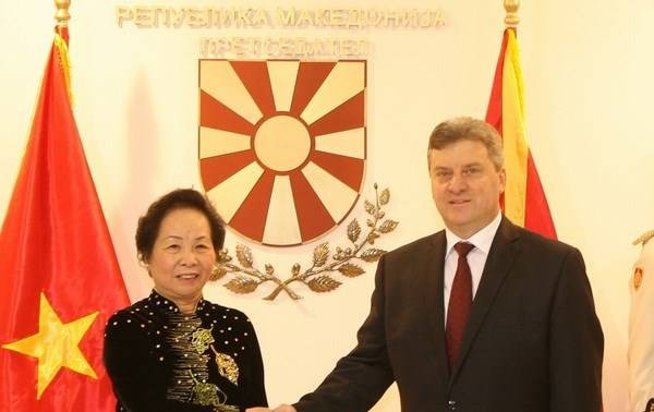 越南国家副主席阮氏缘会见马其顿总理和议会议长 