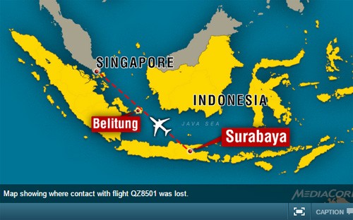 亚洲航空公司展开搜救失联航班