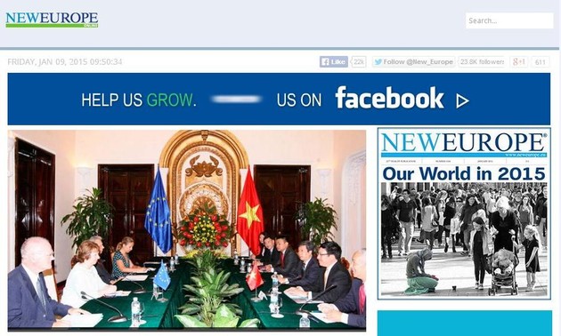 比利时新欧洲（New Europe） 网站：“越南2015——东南亚地区和平、稳定和建设共同体的积极伙伴”