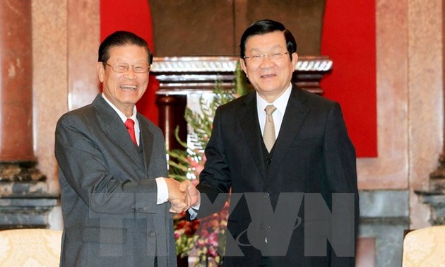 越南国家主席张晋创会见老挝政府副总理宋沙瓦•凌沙瓦