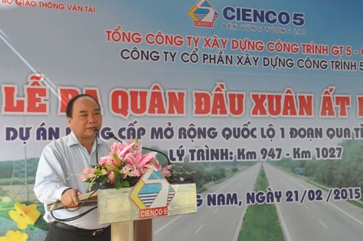 阮春福副总理发布1A号国道升级扩建出征令