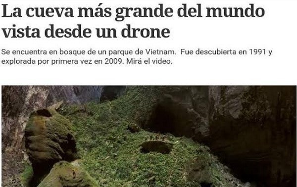 阿根廷媒体称赞越南山冬洞的美