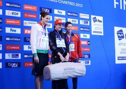 阮氏映园在法国举办的世界游泳赛上取得好成绩