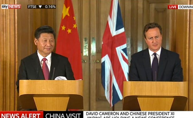 中国国家主席习近平与英国首相卡梅伦举行会谈