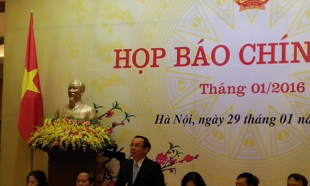 越南政府举行2016年首次例行记者会