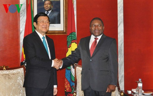 越南国家主席张晋创同莫桑比克总统纽西举行会谈
