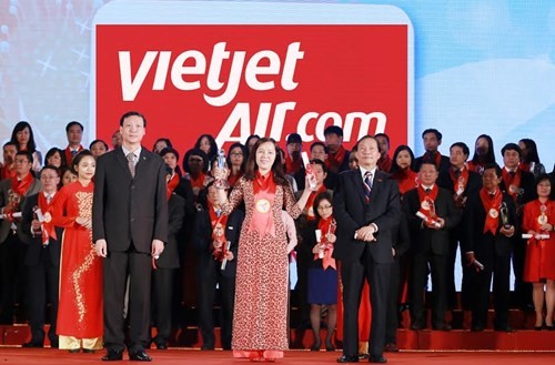 越捷私人航空公司荣获越南“最受欢迎航空公司”称号