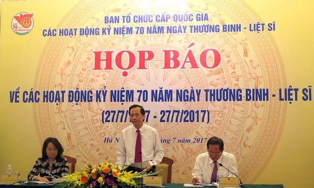 越南将举行多项活动纪念荣军烈士节70周年
