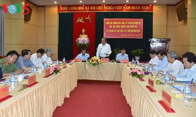 越南政府副总理张和平视察广义省