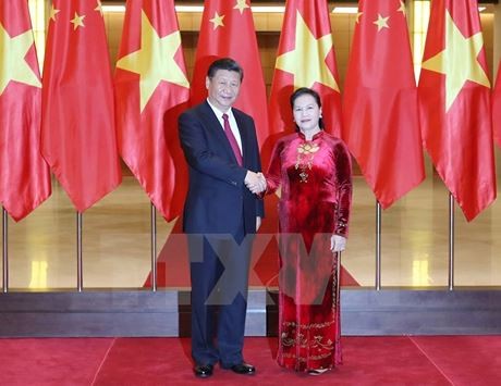 越南国会主席阮氏金银会见中共中央总书记国家主席习近平