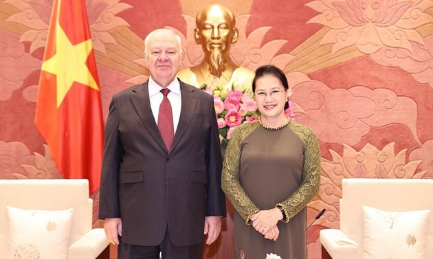   越南国会主席阮氏金银会见俄罗斯驻越大使