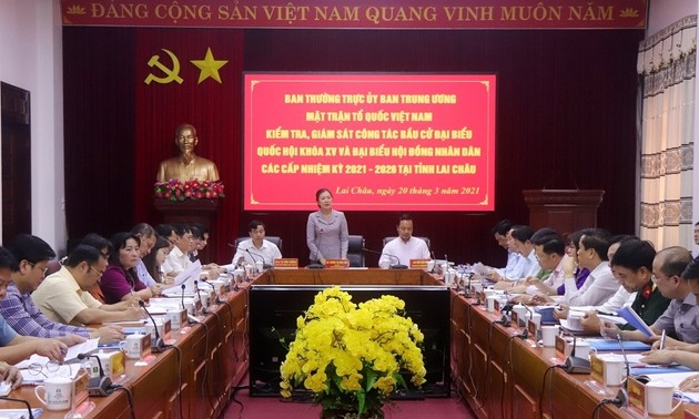 越南祖国阵线中央委员会检查莱州省国会选举组织工作
