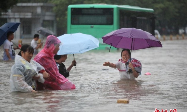 中国河南省暴雨成灾、损失严重