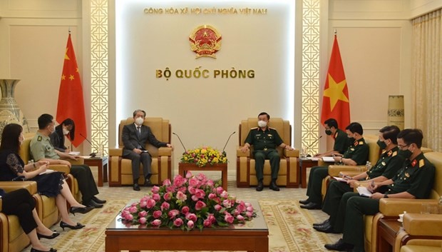 越南国防部副部长黄春战会见中国驻越南大使