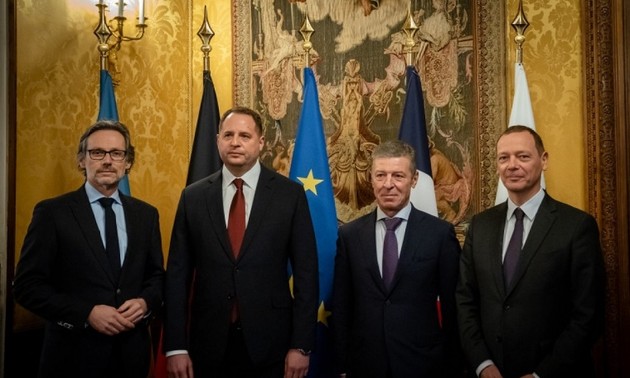 “诺曼底模式”四国在巴黎举行会议，发表两年多来的第一份联合声明