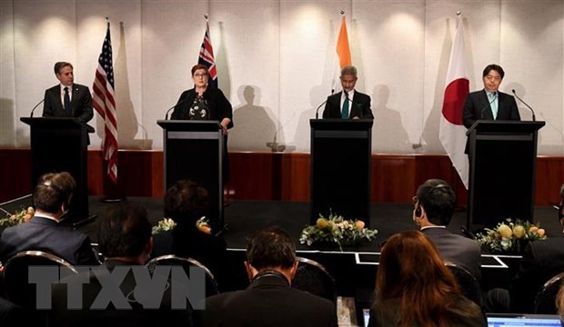 美国、澳大利亚、日本和印度承诺加强合作，确保东海和华东海域的航行自由