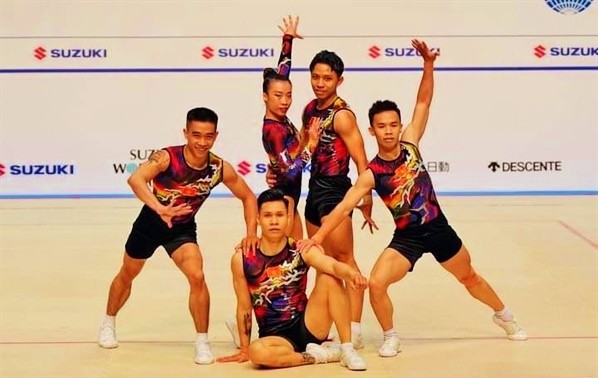 越南在世界健美操比赛上荣获一枚金牌