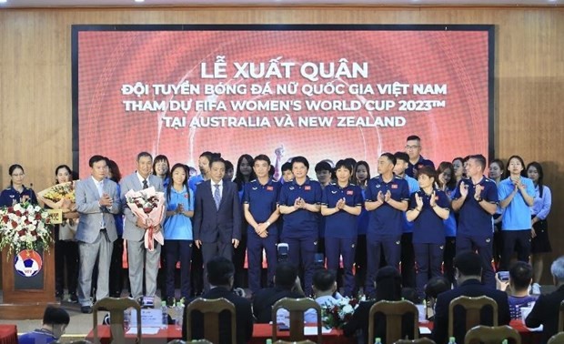 越南国家女足征战2023年国际足联女子世界杯出征仪式