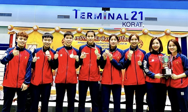 越南女子藤球队夺得世界藤球锦标赛女子四人赛冠军