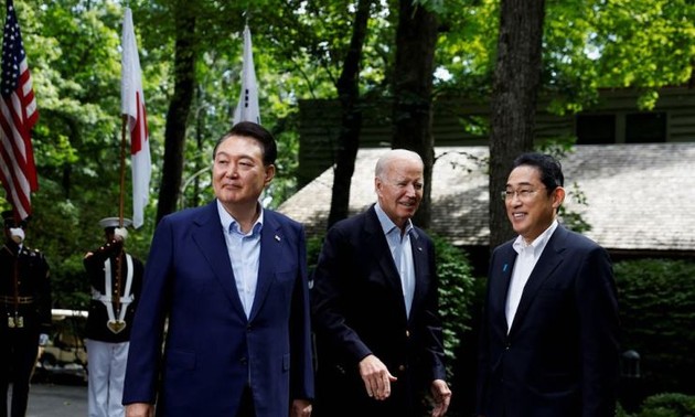 美、日、韩发表联合声明承诺扩大三边合作