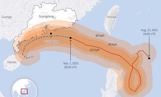 超强台风“苏拉”（SAOLA）登陆中国广东省