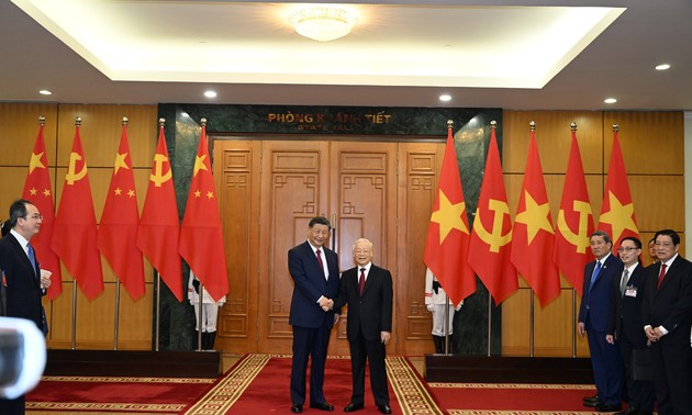 阮富仲总书记主持仪式 ，欢迎中共中央总书记、国家主席习近平访问越南