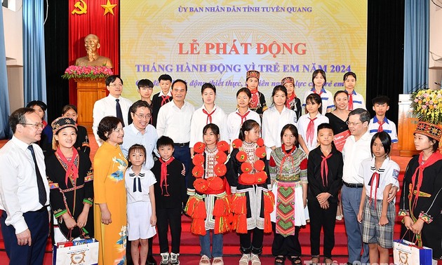 越南全国各地纷纷举行2024年儿童行动月启动仪式