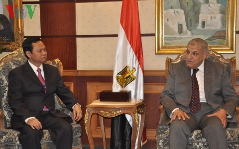 Inspektur Jenderal Huynh Phong Tranh mengadakan pertemuan dengan PM Mesir