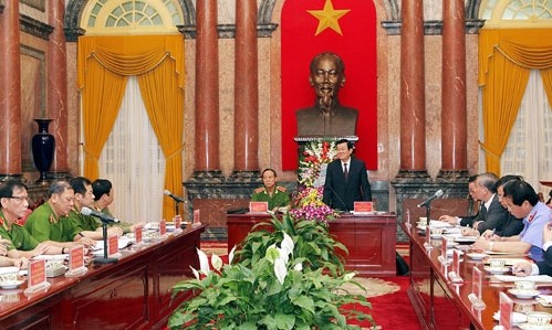 Staatspräsident Sang tagt mit Polizeiministerium