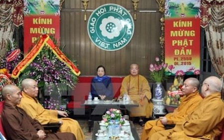 Ha Thi Khiet beglückwünscht den Verband der vietnamesischen Buddhisten
