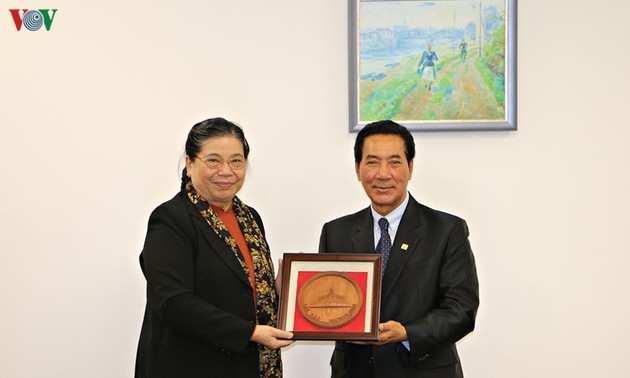 Vizeparlamentspräsidentin Tong Thi Phong trifft ihren laotischen Amtskollegen 