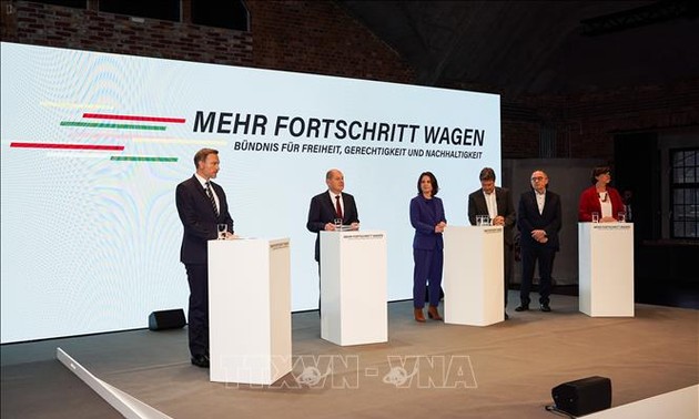 Drei Parteien in Deutschland unterzeichnen Koalitionsvertrag zur Regierungsbildung