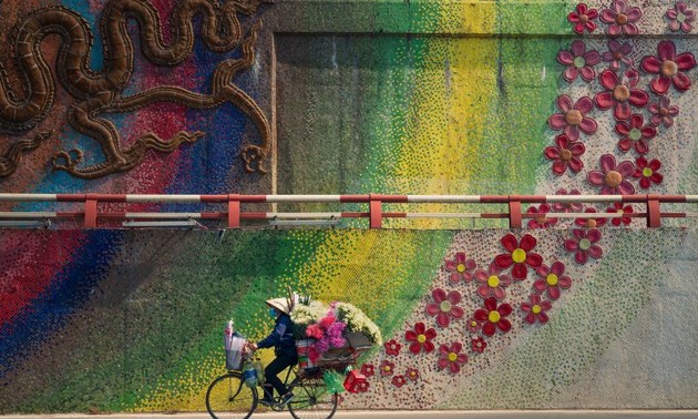 Foto über Keramik-Mosaik-Wandbild von Hanoi gewinnt Kategorie „Nationalpreis“ 