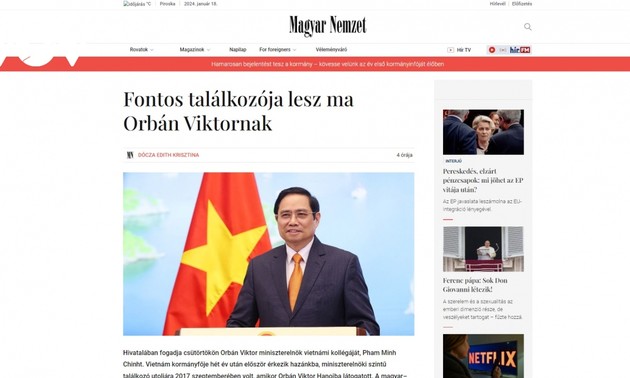 Ungarns Medien berichten über Ungarn-Besuch des Premierministers Pham Minh Chinh