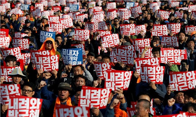 Südkoreas Regierung ruft Demonstranten zum Respekt der Gesetze auf