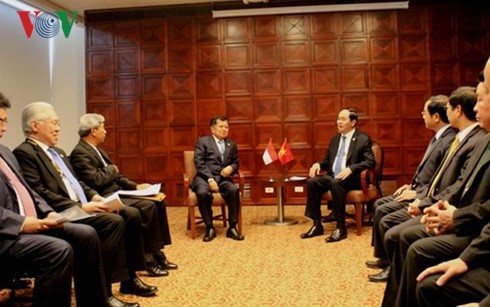 Staatspräsident Tran Dai Quang trifft Indonesiens Vizepräsident Jusuf Kalla