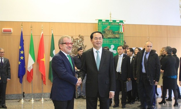 Vietnams Staatspräsident trifft Mailands Bürgermeister und Präsident der Lombardei