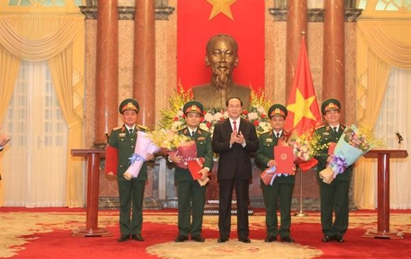 Staatspräsident Tran Dai Quang ernennt vier Generalleutnants