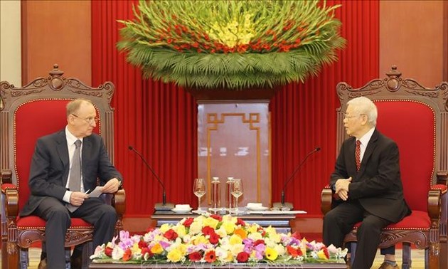 KPV-Generalsekretär und Staatspräsident Nguyen Phu Trong trifft Russlands Sicherheitsratschef Patruschew