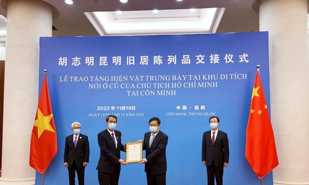 Gegenstände von Präsident Ho Chi Minh an Gedenkstätte in Kunming, China geschenkt