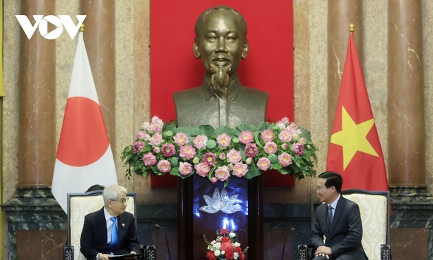 Staatspräsident Vo Van Thuong trifft den Präsidenten des japanischen Senats Hidehisa