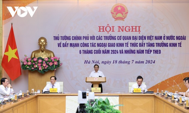 Premierminister leitet Sitzung mit vietnamesischen Vertretungen im Ausland über Wirtschaftsdiplomatie