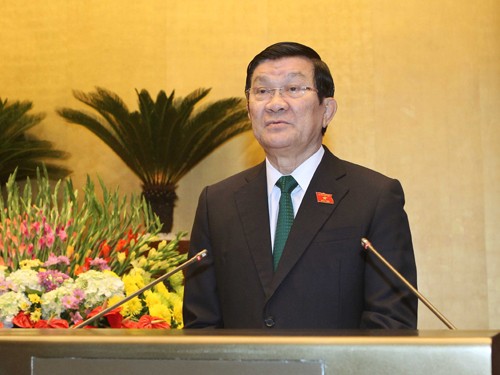 Presiden Vietnam menyampaikan dua Pemaparan tentang ratifikasi Konvensi PBB tentang Hak Manusia kepada MN Vietnam