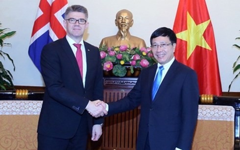 Deputi PM, Menlu Vietnam menerima Menteri Luar Negeri dan Perdagangan Luar Negeri Islandia, Ketua Senat Belgia, Christine Defraigne