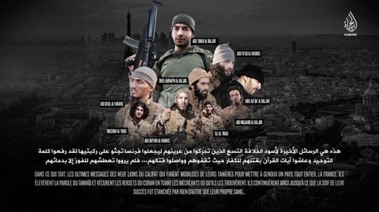 IS mengumumkan video para pelaku utama serangan teror di Perancis