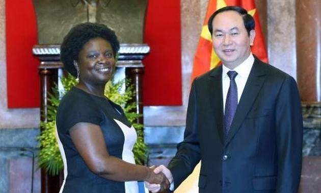 Presiden Vietnam, Tran Dai Quang menerima Wakil Presiden WB urusan kawasan Asia Timur-Pasifik, Ibu Victoria KwaKwa