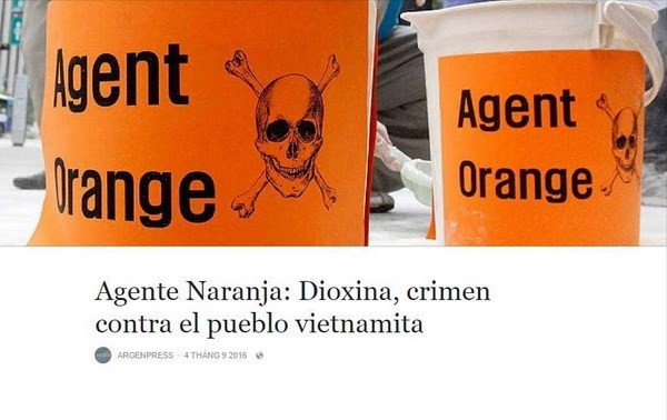 Koran Argentina memberitakan tentang akibat sengit dari agen oranye/dioxin di Vietnam